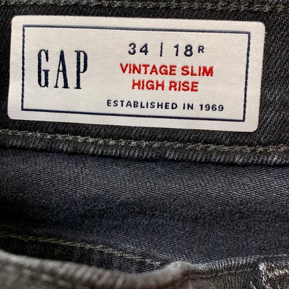 GAP VINTAGE SLIM HIGH RISE BLACK JEANS - Picture 5 of 12